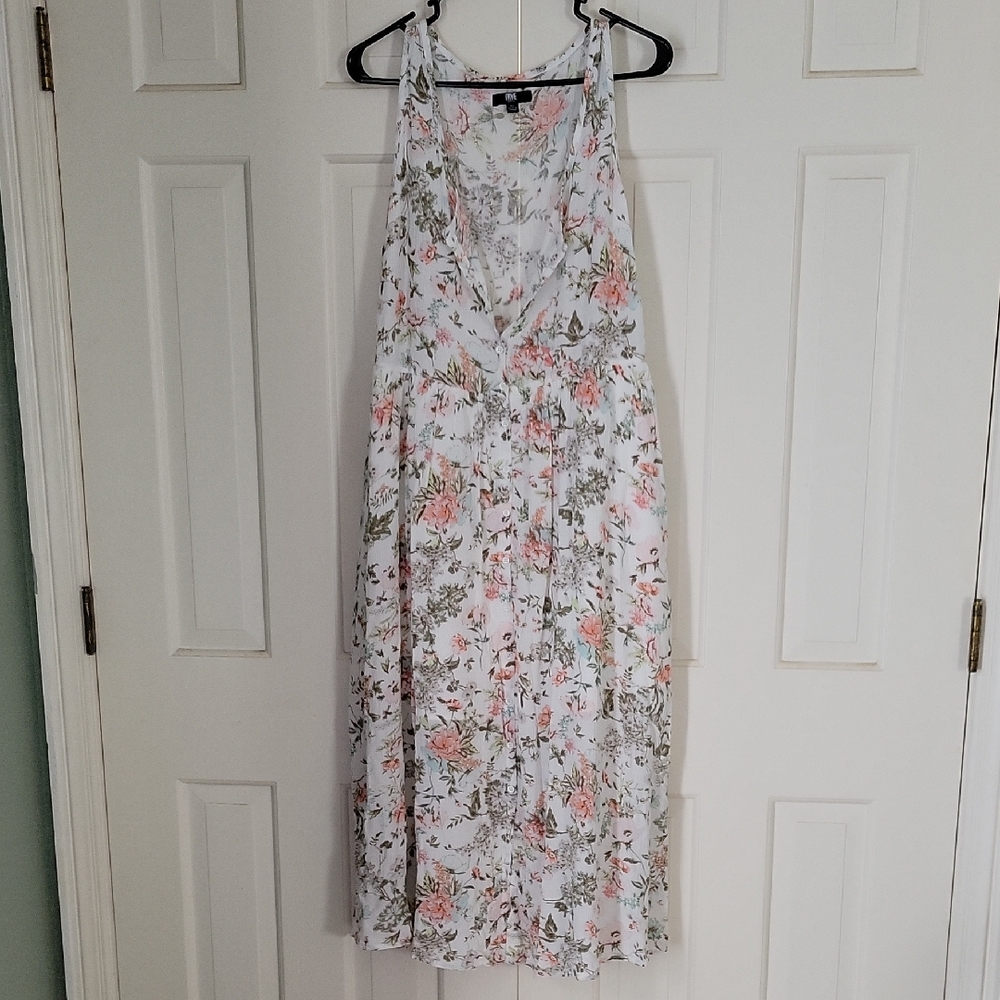 Frye Womens Sleeveless Maxi Dress Sz Xl Boho Prairie Cottage Floral Print